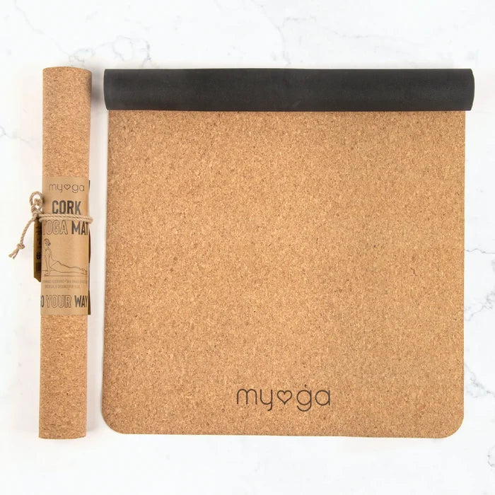 cork yoa mat with rubber backing also shown rolled