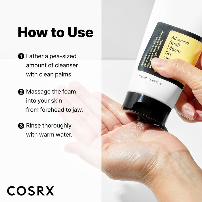 COSRX Advanced Snail Mucin Gel Cleanser – Simple Daily Cleanser for an Uncluttered Vanity Counter