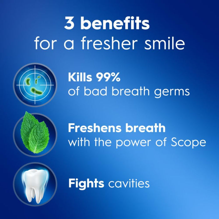 integrated scope freshness formula for long-lasting breath up to 7x vs ordinary toothpaste