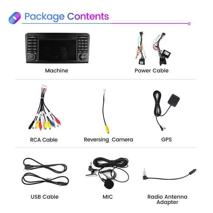 Cross-border wholesale for mercedes benz ml w164 x164 7inch discless android navigator purchasing agent