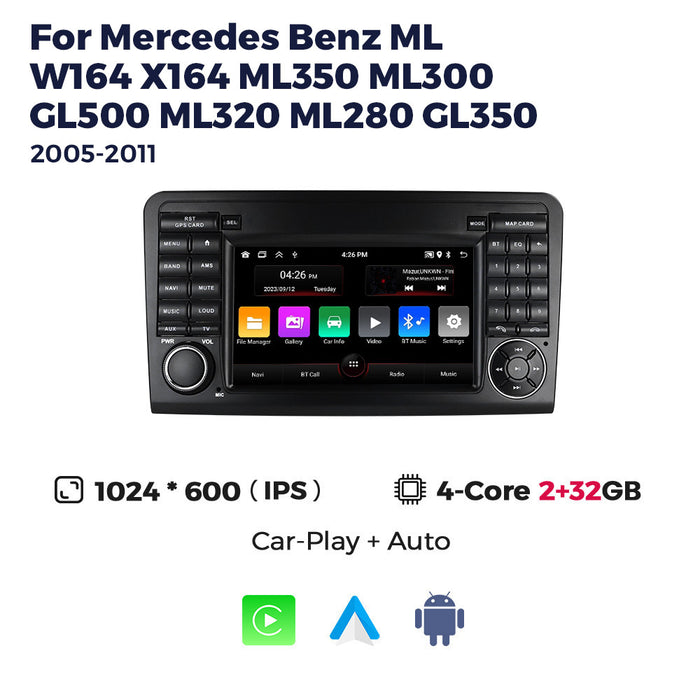 Cross-border wholesale for mercedes benz ml w164 x164 7inch discless android navigator purchasing agent