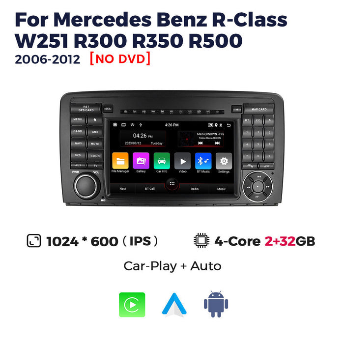 Cross-border wholesale mercedes benz r-class w251 r300 mercedes-benz r 7inch discless android navigation