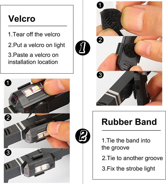 Cycling and E-Bike Safety Gift – USB Rechargeable Wireless Strobe Light Set for Nighttime Riders