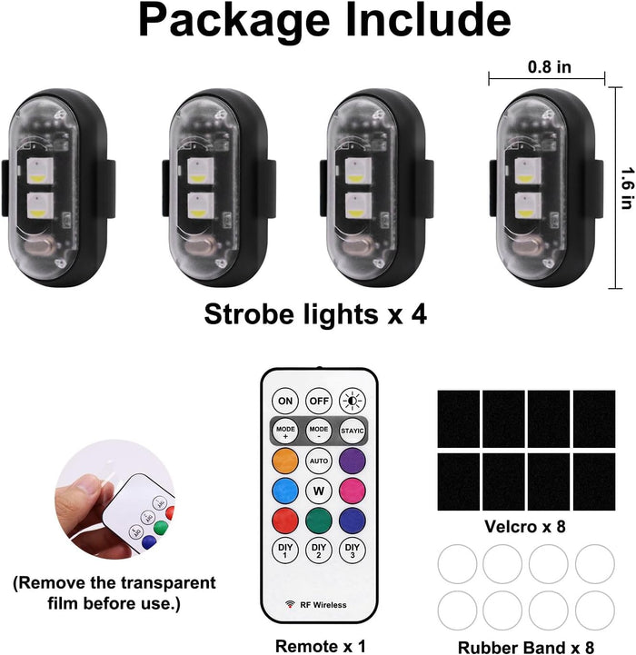Cycling and E-Bike Safety Gift – USB Rechargeable Wireless Strobe Light Set for Nighttime Riders