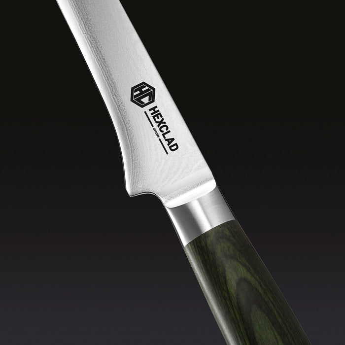 Damascus Steel Boning & Fillet Knife, 6" (Green)