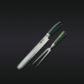 Damascus Steel Carving Set, 2-pc (Green)