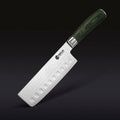 Damascus Steel Nakiri Knife, 6.5" (Green)