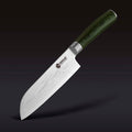 Damascus Steel Santoku Knife, 7" (Green)