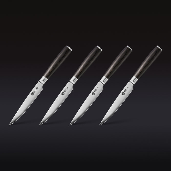 Damascus Steel Steak Knife Set, 4-pc (Espresso)