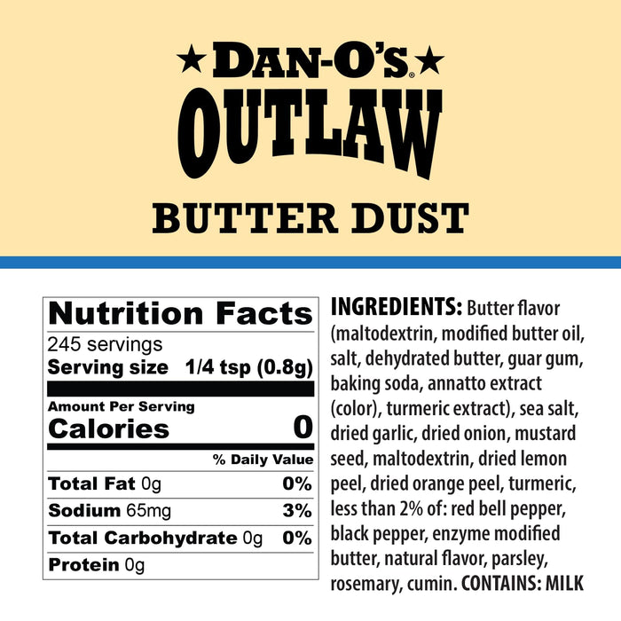 butter flavor base built from modified butter oil, dehydrated butter, and natural butter flavorings