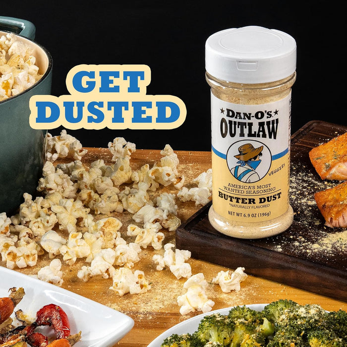 Dan-O's Outlaw Butter Dust – Clean-Ingredient Buttery Spice for Calorie-Conscious Family Dinners, 6.9 oz
