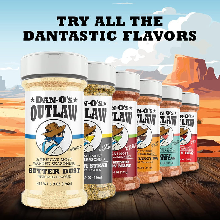 Dan-O's Outlaw Butter Dust – Clean-Ingredient Buttery Spice for Calorie-Conscious Family Dinners, 6.9 oz