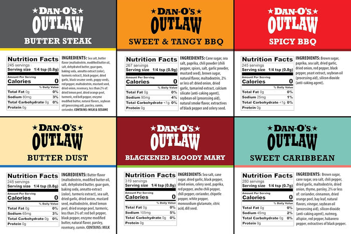Dan-O's Outlaw Signature Seasoning Library – High-End Flavor Set for the Modern Steakhouse-Quality Home Cook