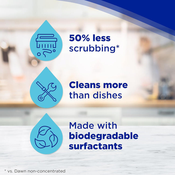 concentrated ultra formula delivering 50% less scrubbing vs. non-concentrated
