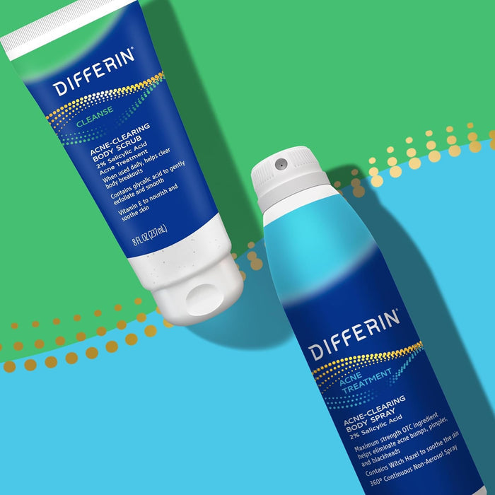 Differin Body Acne Treatment – Practical Birthday Gift for Active Friends Who Work Out, 6 oz Mist
