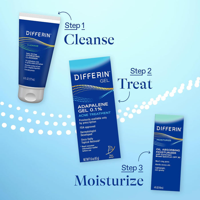 Differin Prescription-Strength Gel – Essential Acne Care in Neutral, Space-Saving Design