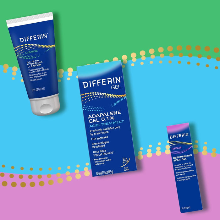 Differin Resurfacing Scar Gel – Dermatologist-Recommended Gift for Teens Battling Breakouts, 1 Oz