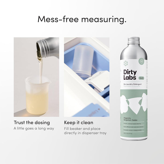 Dirty Labs Aluminum Bottle Laundry Detergent for Intentional Living and Small Apartment Storage Solution