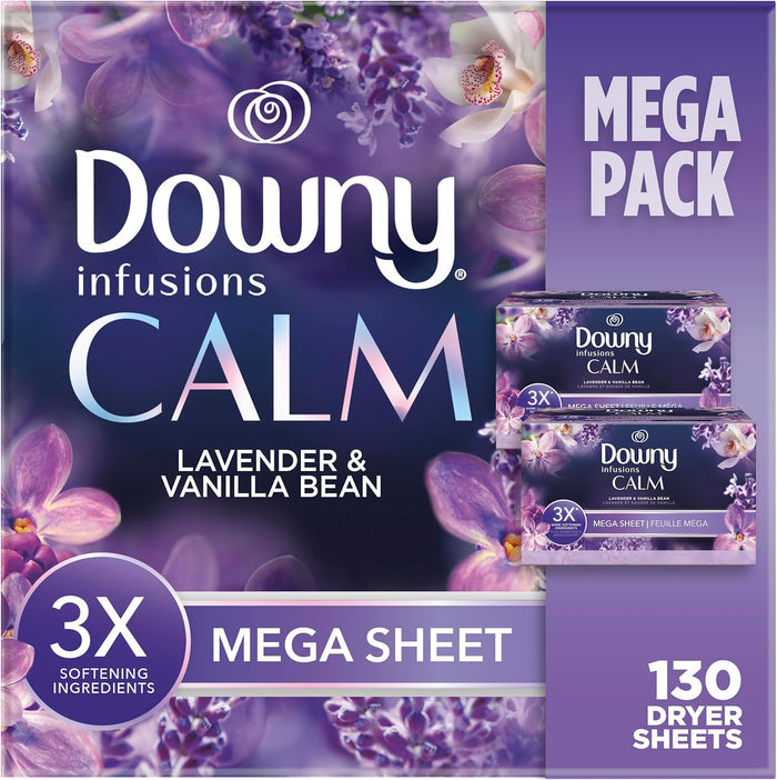 mega 130-count sheet packaging, with line variants at 90, 105, 180, and 200 counts for different household sizes
