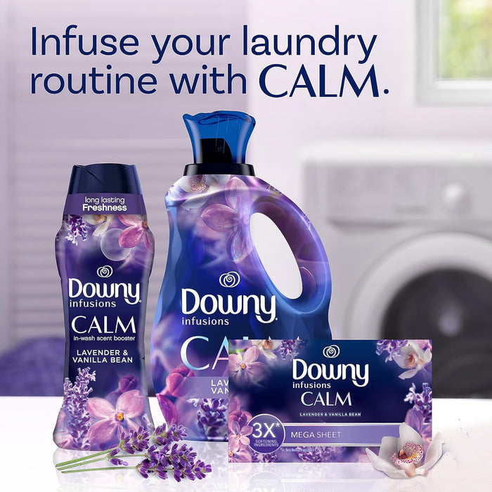 Downy CALM Mega Dryer Sheets – Stress Relief Aromatherapy Sheets for Bedroom Sheets and Sleepwear