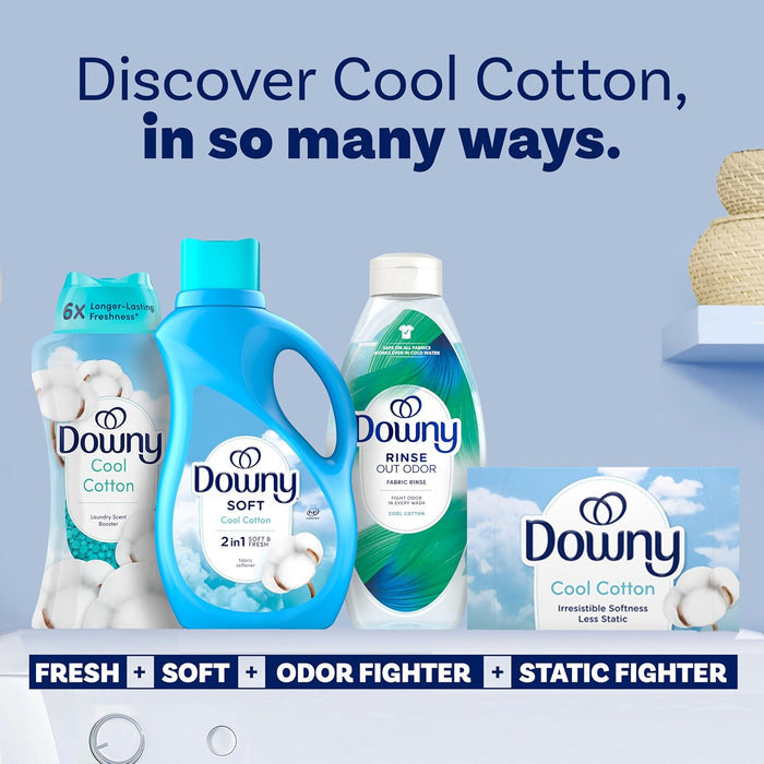 Downy Cool Cotton Fabric Softener – One-Bottle Laundry Solution for the Clutter-Free Home, 136 Loads