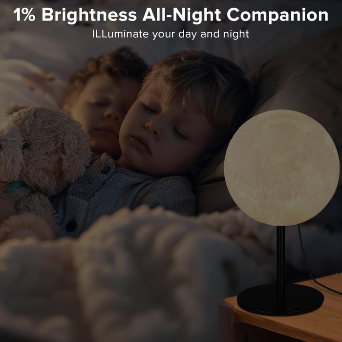 Ehobroc Moon Lamp – Child-Friendly Nursery Lamp, No Flame No Heat Dimmable Bedside Light