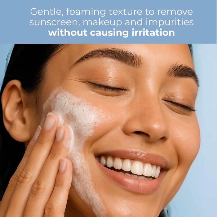 available in 1 oz trial size, 5 oz single, 5 oz two-pack, and cleanser + eye gel bundle