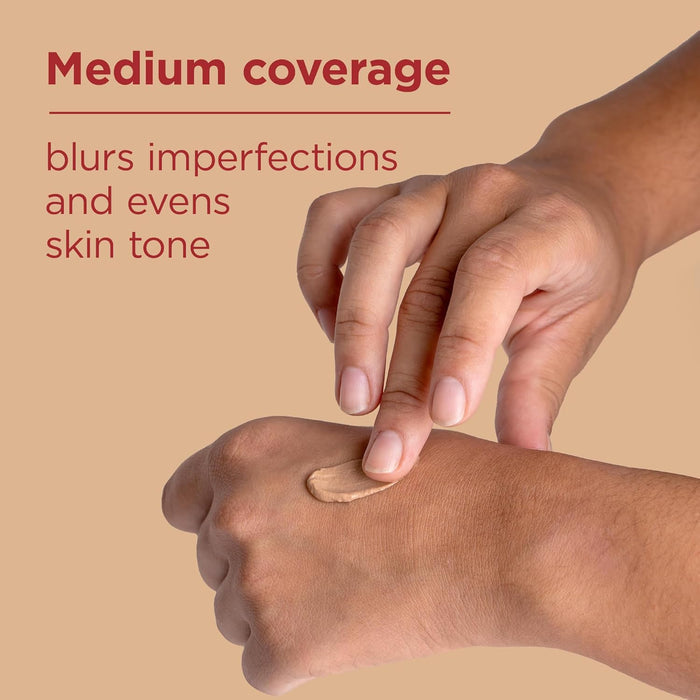 fragrance-free, water-resistant formula suitable for combination, dry, and sensitive skin