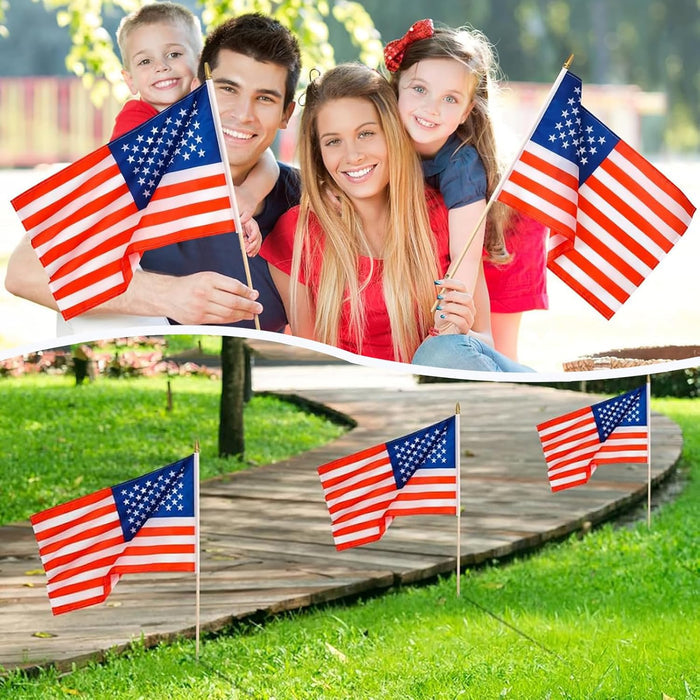 Fade-Resistant American Flags with Poles – Perfect for Outdoor Entertaining & Tailgates