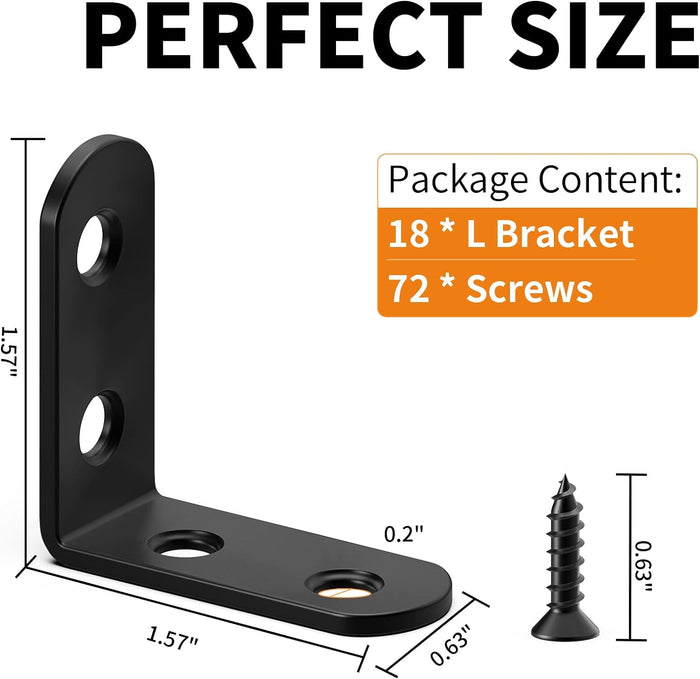 FATLODA Stainless Steel L Brackets – Garage and Studio Hardware for Fast Furniture Assembly