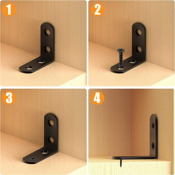 FATLODA Stainless Steel L Brackets – Garage and Studio Hardware for Fast Furniture Assembly