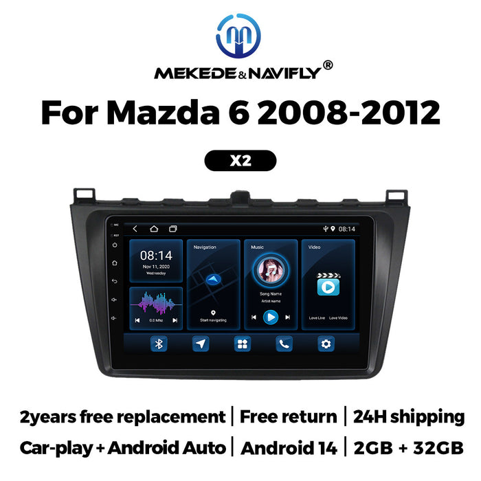 For Mazda 6 2008-2012 Android Car GPS Navigation MP5 Bluetooth Player Carplay