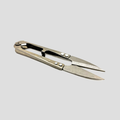 A pair of  metal scissors/ snips with a brushed silver finish