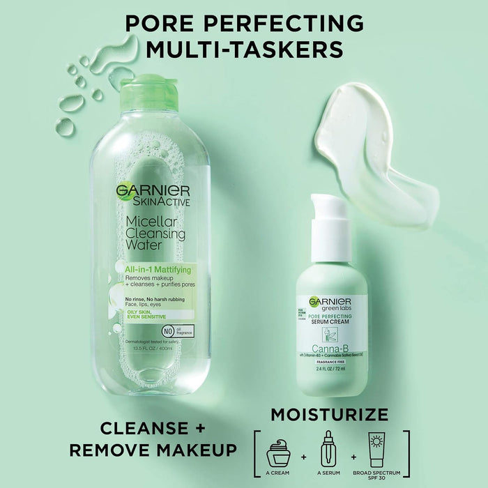 Garnier Micellar Cleansing Water – Office Locker Room Ready Makeup Remover, Fast Pre-Meeting Cleanse