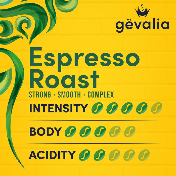 Gevalia Espresso Roast Ground Coffee – Smooth Dark Roast for the Focused Home Office