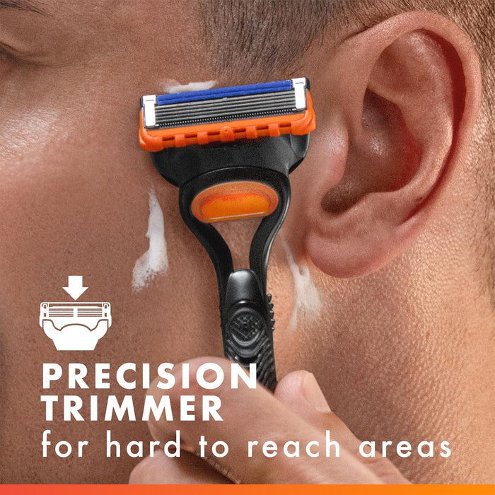 Gillette Fusion5 Razor for Men – Sleek Neutral-Toned Handle, Streamlined Bathroom Storage
