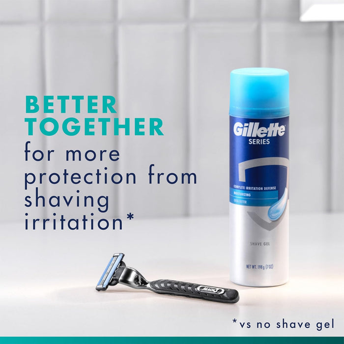 Gillette Mach3 Cartridge Razor – Daily Self-Care Grooming Tool, Stainless Steel Handle for Master Bathroom