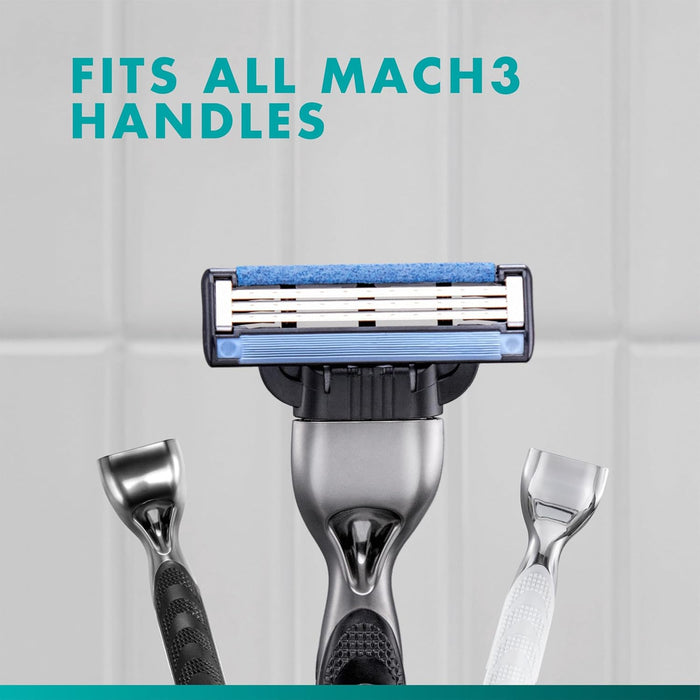 Gillette Mach3 Cartridge Razor – Daily Self-Care Grooming Tool, Stainless Steel Handle for Master Bathroom