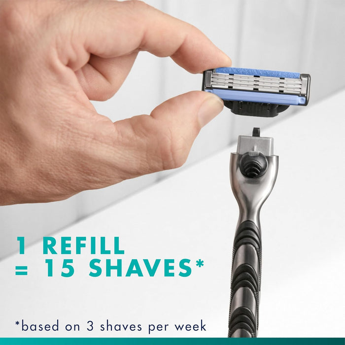 Gillette Mach3 Cartridges – Clean Design Shaving Refill for Clutter-Free Vanity, 6-Pack