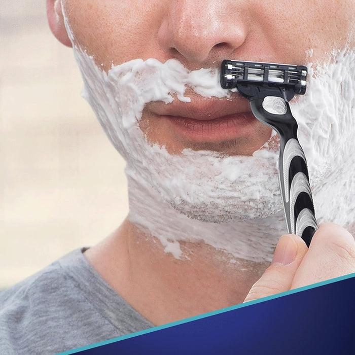 cartridge rated for 15 comfortable shaves per refill