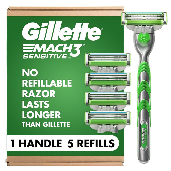 enhanced lubricating gel strip (vs. standard mach3) for glide on sensitive skin