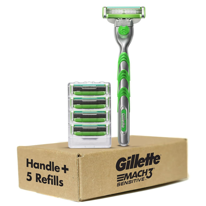 Gillette Mach3 Sensitive Shave System – Simple Long-Lasting Refill Pack, No Extra Hardware Required