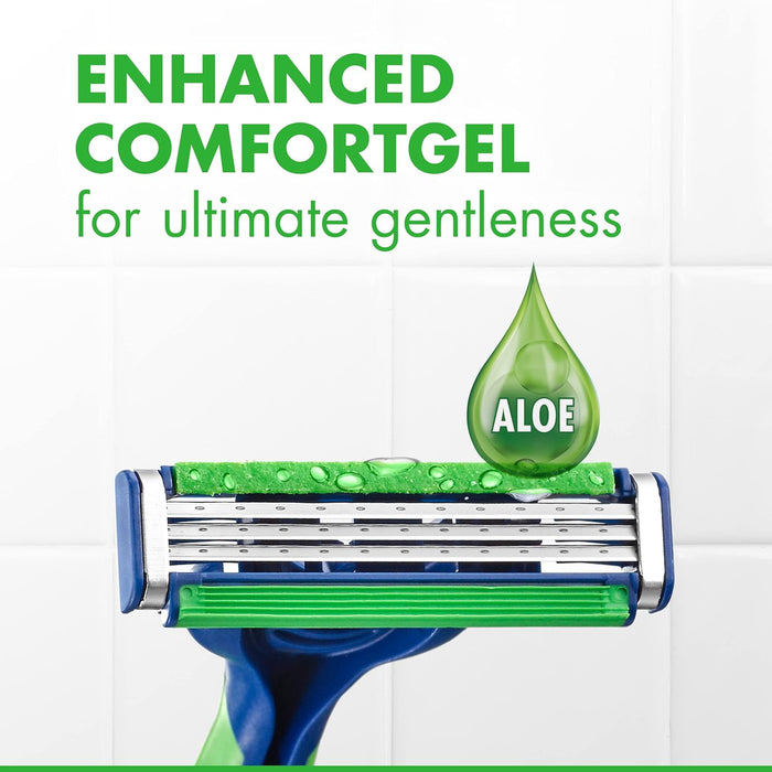 ergonomic anti-slip rubber handle with easy-rinse blade design (100% better rinsing vs sensor2 plus)