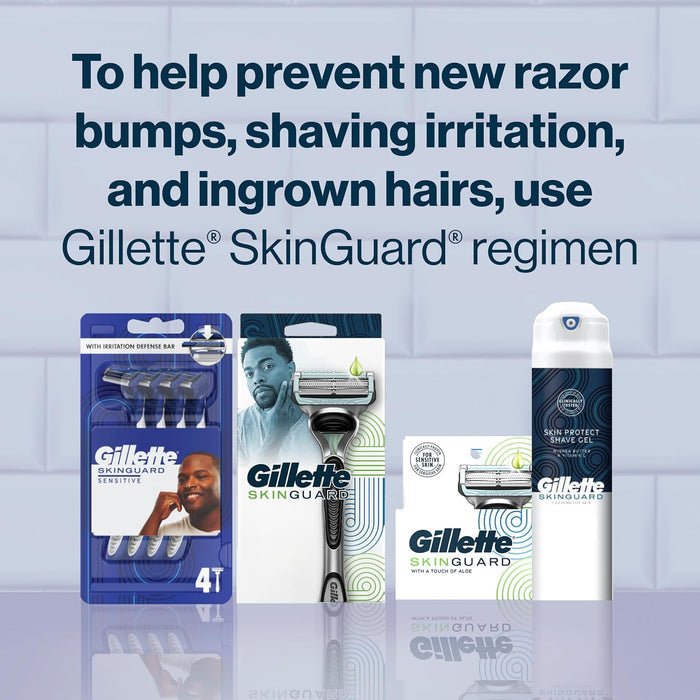 Gillette SkinGuard Sensitive Skin Blades – Practical Stocking Stuffer for Men, 4 Count Refill Pack