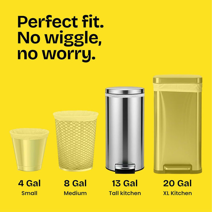 3-ply grips-the-can drawstring for secure fit, easy lifting, and hands-free closing