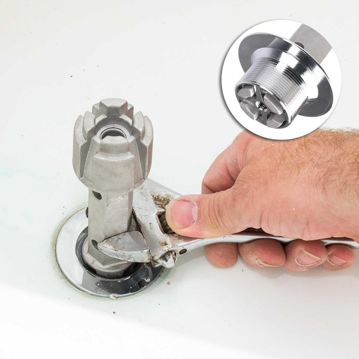 HAUTMEC PL0030 Tub Drain Wrench – Two-Size-In-One Minimalist Tool for Uncluttered Toolbox Storage