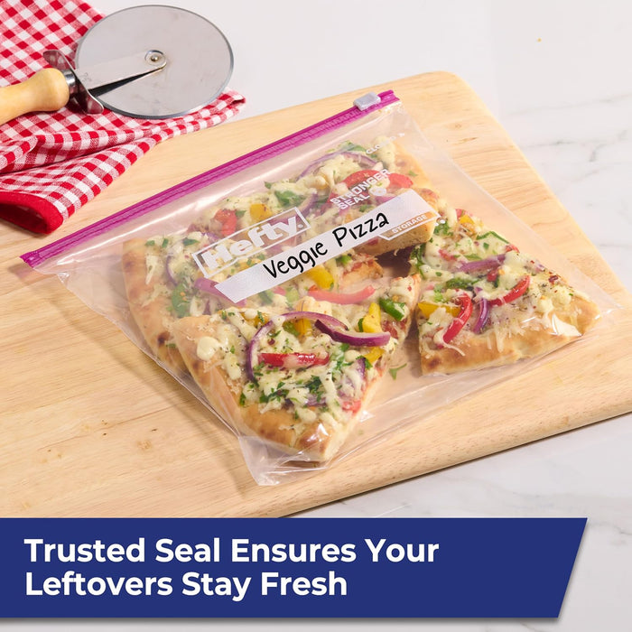 Hefty Slider Gallon Storage Bags – Weekly Meal Prep for Remote Work Lunches, Expandable Stand-Up Bottom