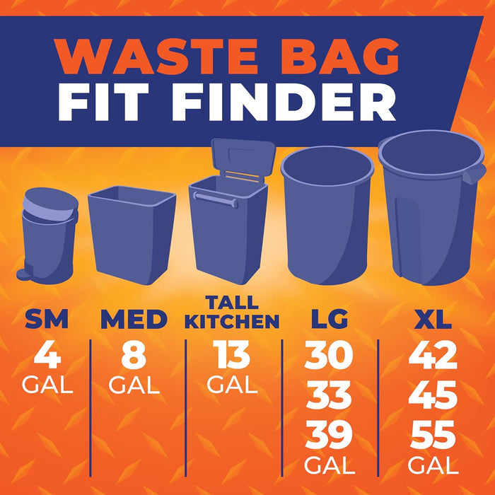 Hefty Steelsak Industrial Trash Bags – High Volume Waste Handling for Work Crews, 39 Gallon Tear Resistant
