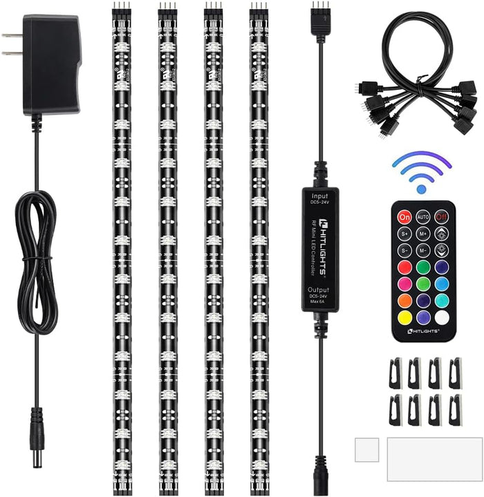 4 pre-cut 1ft (48in total) smd 5050 rgb led strips with 150 individual leds