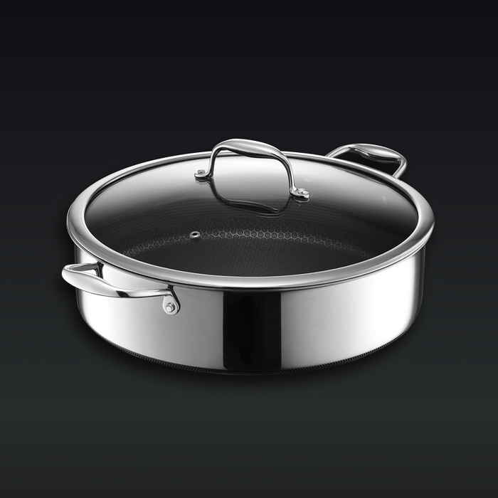 Hybrid Deep Sauté Pan/Chicken Fryer with Lid, 7-Qt